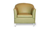 Supportive housing seating - Bed bug resistant chair. Brushed aluminum legs