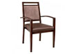 Aluminum Stacking Arm Chair. Frame color dark Walnut